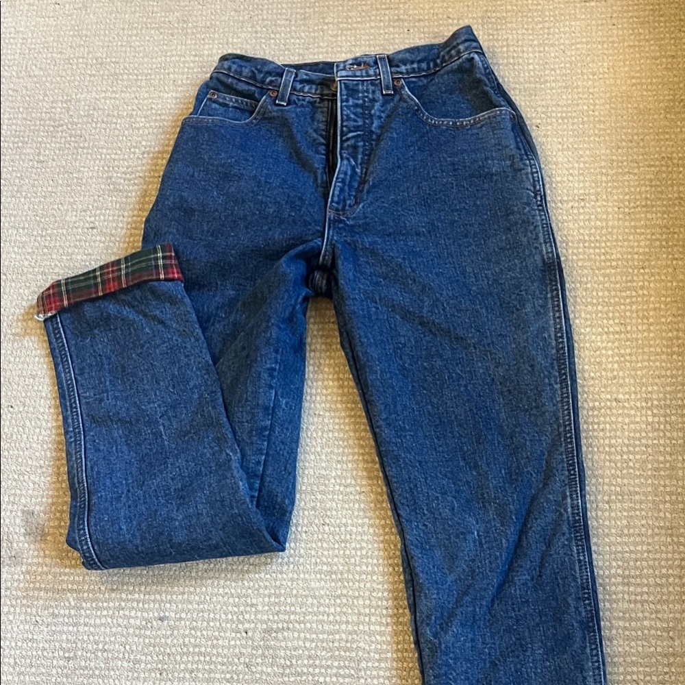 Women’s size 6 Lands End flannel lined jeans